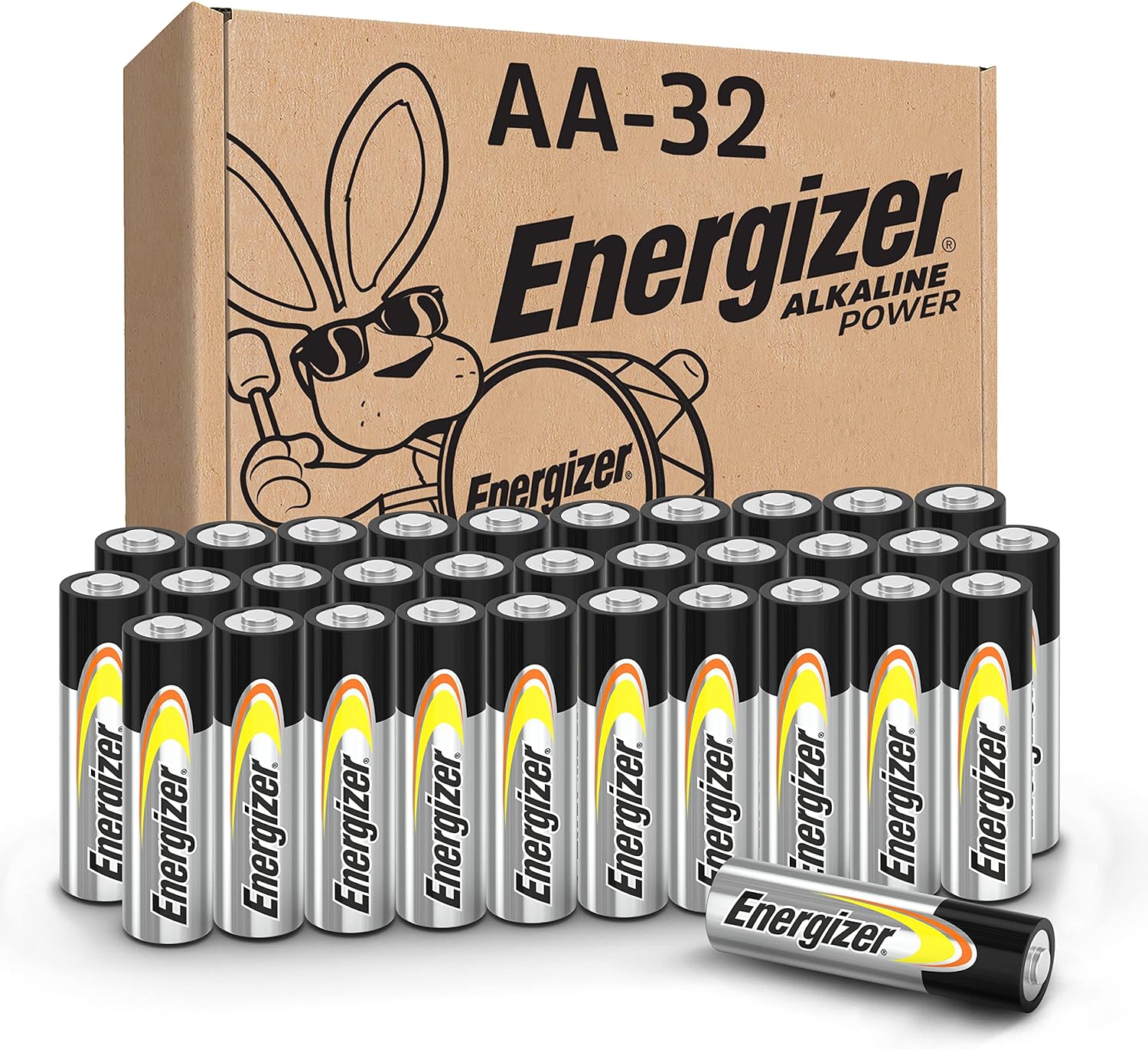 Energizer AA Batteries Alkaline Power, 32 Count Alkaline Double A Battery Pack - BACKUPMYFILESNOW