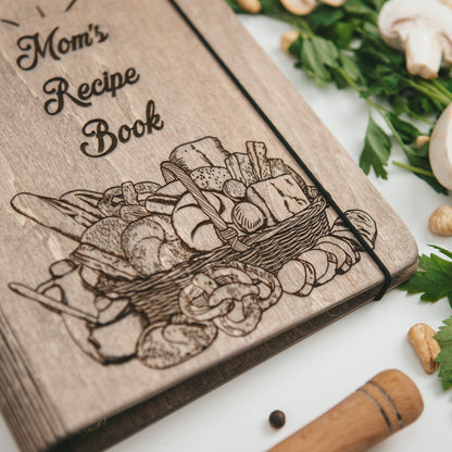 Enjoy The Wood recipe book basket with a cozy, rustic design perfect for storing and organizing your favorite recipe books.