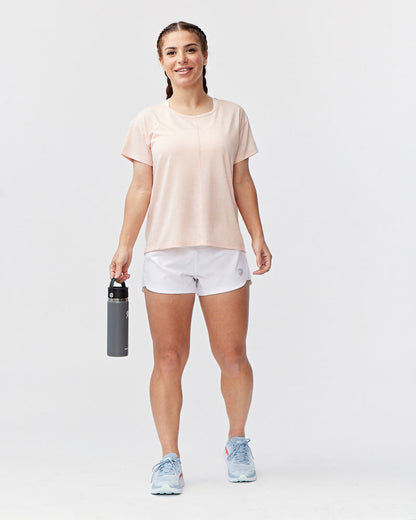 Goal Five G5 Women's Performance Workout Top for training, shown in nectar color, front view highlighting breathable fabric and fit.