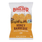 Boulder Canyon Honey BBQ Chips in a 12-pack, crispy snack bags from Everyday Supply Co, featuring honey BBQ flavor.