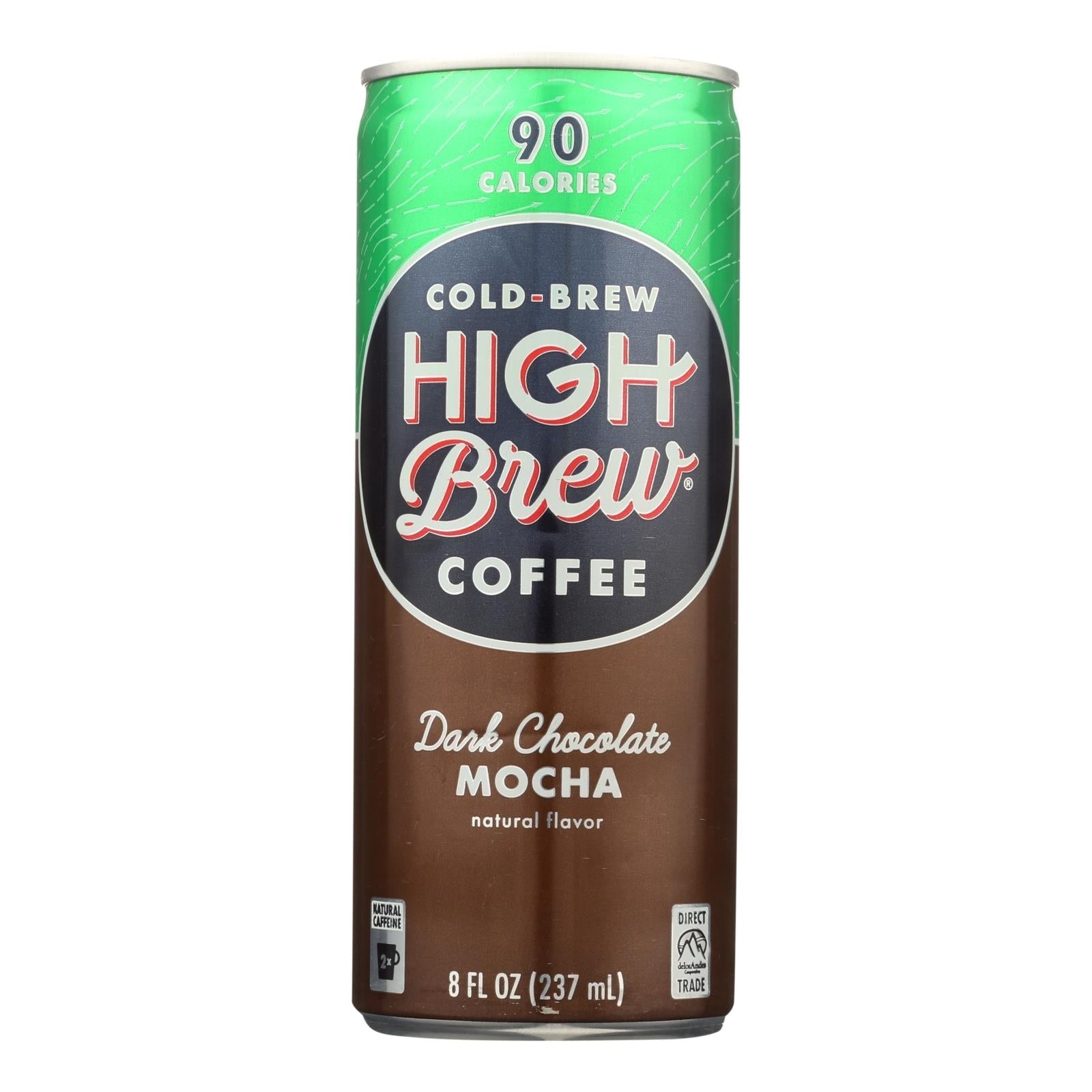Case of 12 High Brew Dark Chocolate Mocha Coffee bottles by Everyday Supply Co, 8 oz each, ready-to-drink beverage.