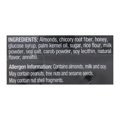 Kind Caramel Almond Sea Salt bar in a case of 12, 1.4 oz each, shown in a natural setting with caramel, almonds, and sea salt.