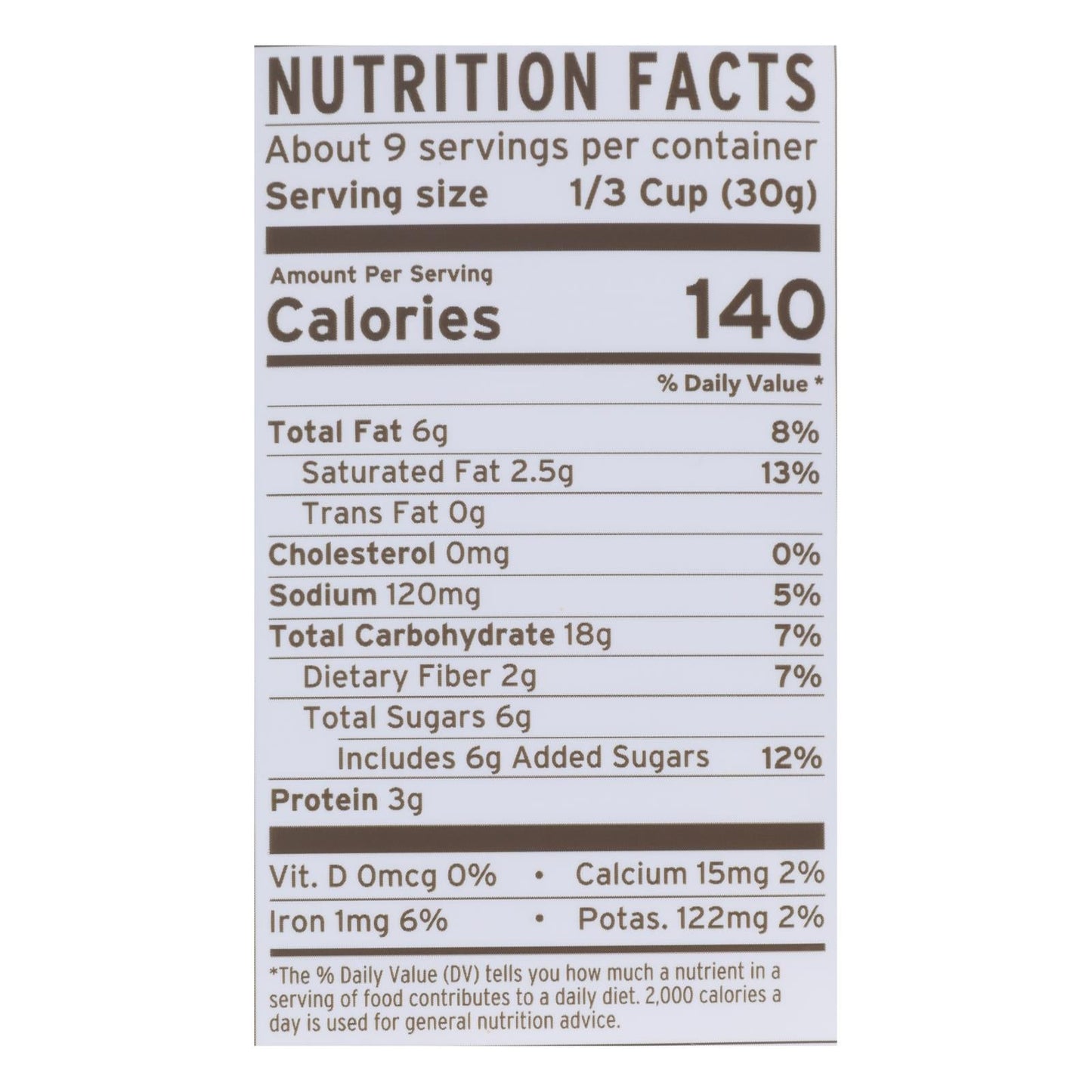 Six-pack of Purely Elizabeth Choc Sea Salt & PB Granola in clear packaging by Everyday Supply Co, featuring granola clusters and chocolate pieces.