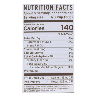 Six-pack of Purely Elizabeth Choc Sea Salt & PB Granola in clear packaging by Everyday Supply Co, featuring granola clusters and chocolate pieces.