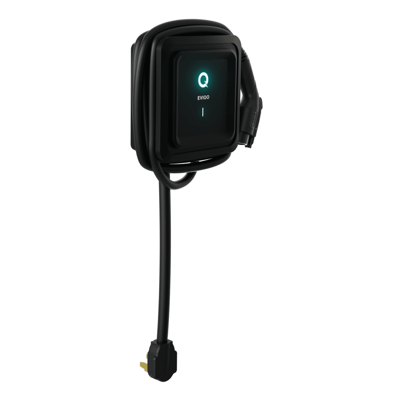 EVIQO Level 2 EV Charger with NEMA 14-50 plug, 48A, 240V, 11.5kW for non-Tesla electric vehicles.
