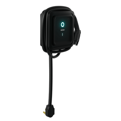 EVIQO Level 2 EV Charger with NEMA 14-50 plug, 48A, 240V, 11.5kW for non-Tesla electric vehicles.
