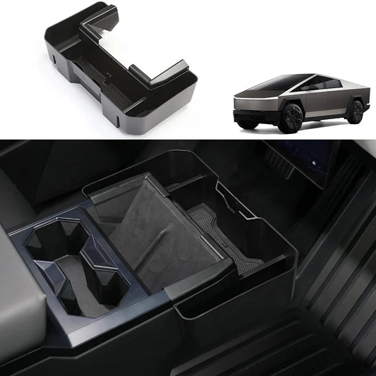Cybertruck extended center console organizer storage box by Tesery Official Store, designed for efficient vehicle interior organization.