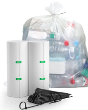 AYOTEE 23 Gallon Trash Bags Clear Garbage Bags1.2 Mil Thick/30"x35" Large Clear Trash Bags 20-25 Gallon Trash Bags with Zip Ties 20 Count Extra Large Trash Bags 20 Gallon Trash Bags for Home Kitchen