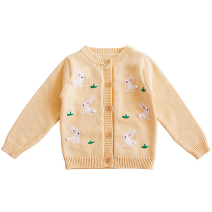 Korean style girls' baby knitted cardigan sweater for autumn and winter children’s clothing
