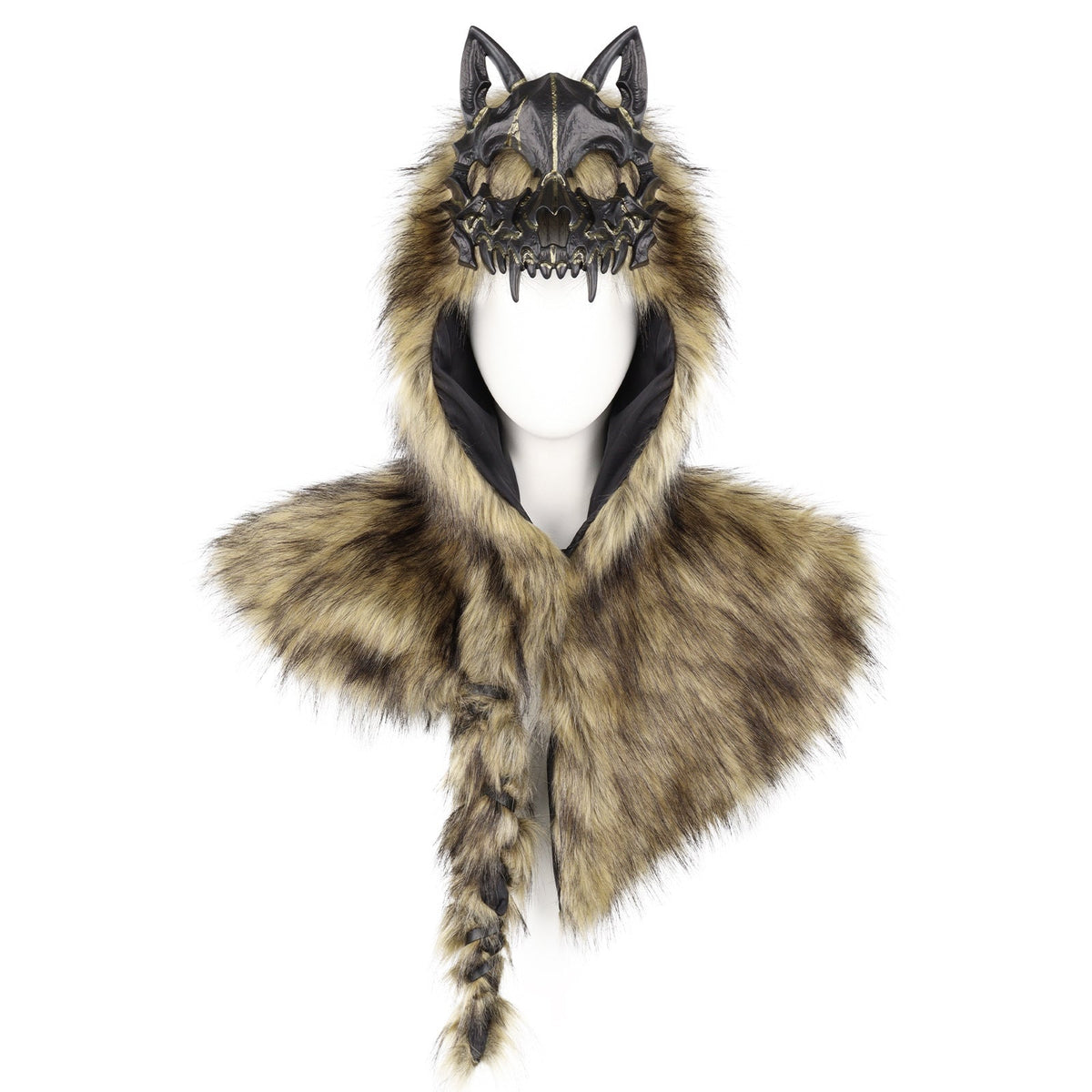 Halloween party performance costume cape in black with flowing design for stage or themed events