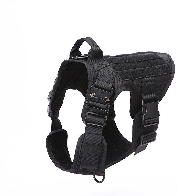 Nylon Strong Pet tactical portable vest in durable black fabric with adjustable straps