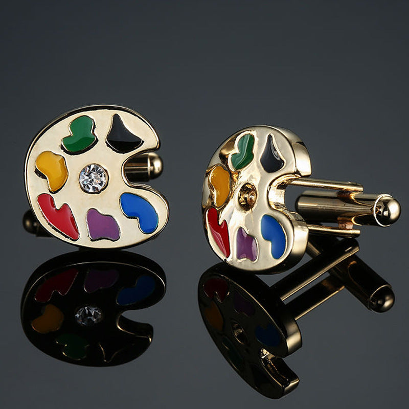 Men's French retro pattern cufflinks in a classic decorative design