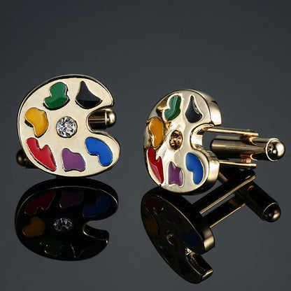 Men's French retro pattern cufflinks in a classic decorative design