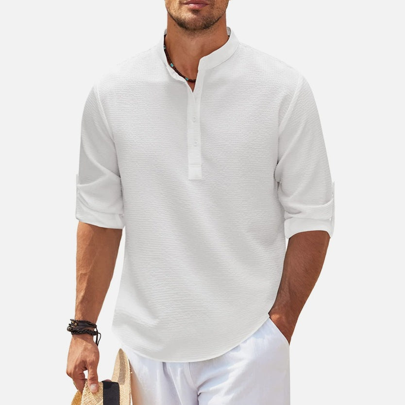 Men's cuffed button-down collar shirt in a classic design by My Store
