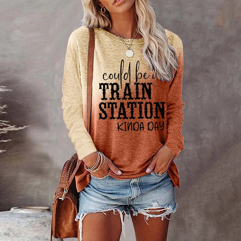Women's Christmas round neck T-shirt with 3D printed funny pattern and short sleeves