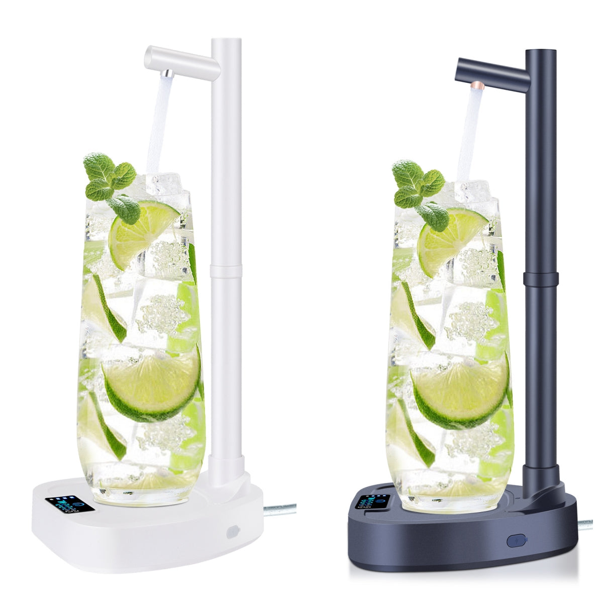 Automatic desktop water dispenser with stand and added extension tube for water bottles