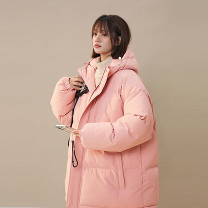 Women's loose-fitting solid-color versatile cotton coat by My Store