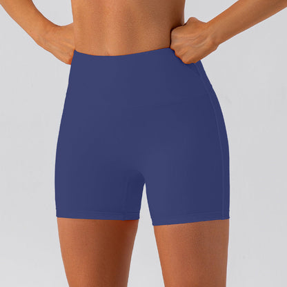 Lightweight breathable women's yoga shorts for workouts, close-up view