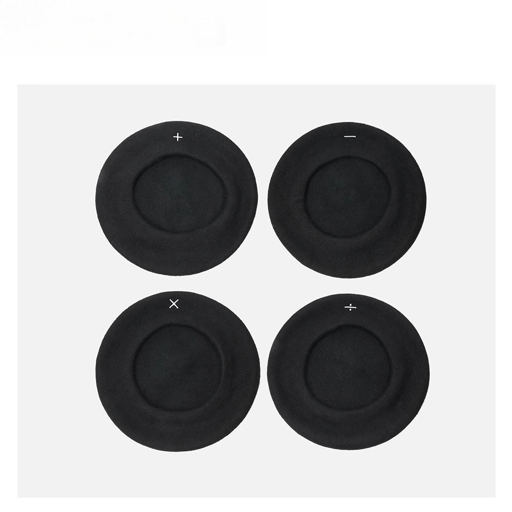 Oversized wool-blend beret for women, painters cap style in a classic round silhouette