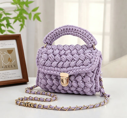 Handwoven women's minimalist tote bag in natural woven texture and structured design