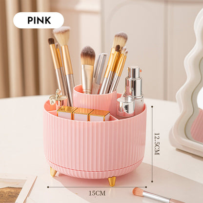 360 rotating makeup brush holder and organizer for countertop cosmetics and skincare storage, type 4