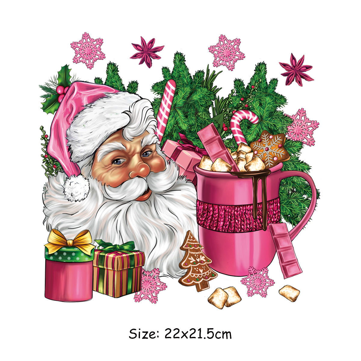 Christmas tree Santa Claus clothing printing heat transfer patch with festive holiday design
