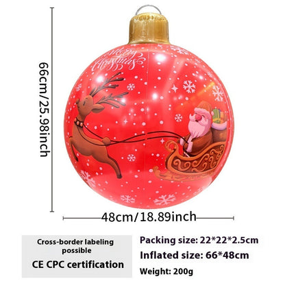 Inflatable Christmas ball outdoor garden decoration in festive red and white design