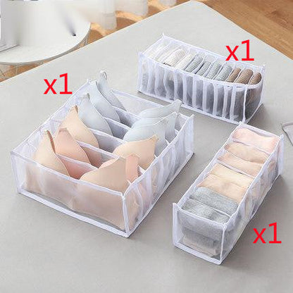 Non-woven fabric underwear storage box with compartment organizer for neatly storing lingerie and socks