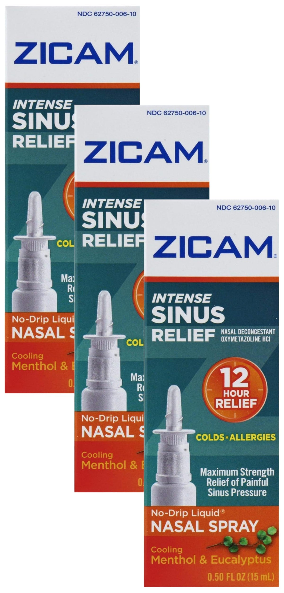 BACKUPMYFILESNOW® Zicam Sinus Clear Nasal Spray with menthol and eucalyptus, 0.5oz bottles in a 3-pack, for nasal relief.