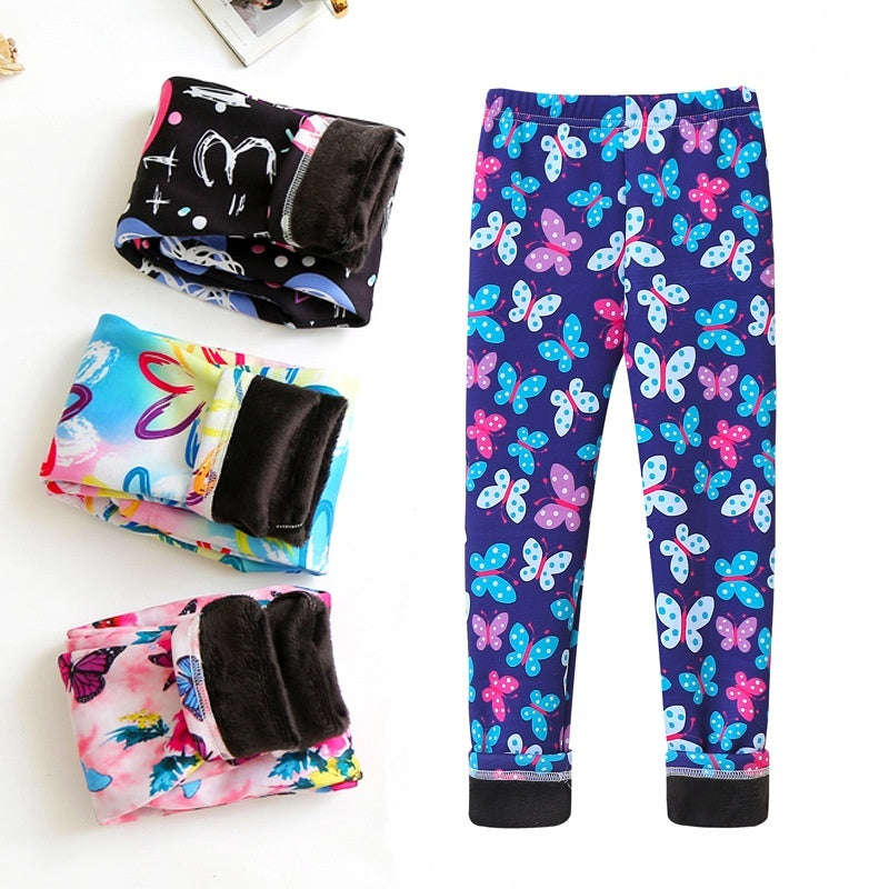 Girls thin flannel spring/autumn milk-viscose pants in soft neutral fabric