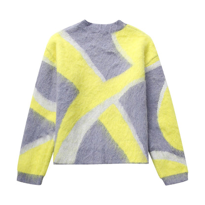 Women's winter fashion pullover with patchwork wool design by My Store