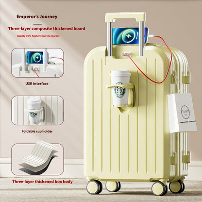 Small lightweight password suitcase with durable trolley case design and smooth rolling wheels