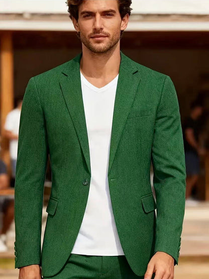 Men's casual single-breasted slim-fit blazer suit jacket in a tailored style