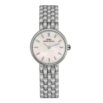 Women's mini dial quartz casual watch with a compact round face and minimalist design