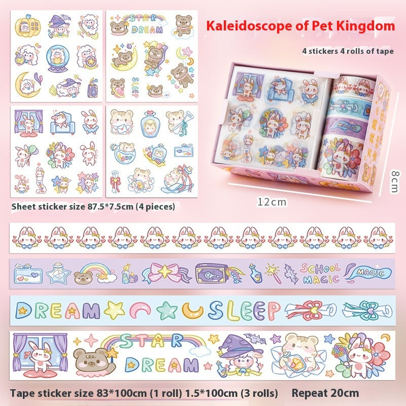 Cute tape sticker gift box with cartoon children's film stickers by My Store