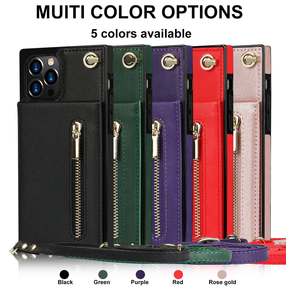 Zipper phone case crossbody bag with adjustable strap and secure zip closure