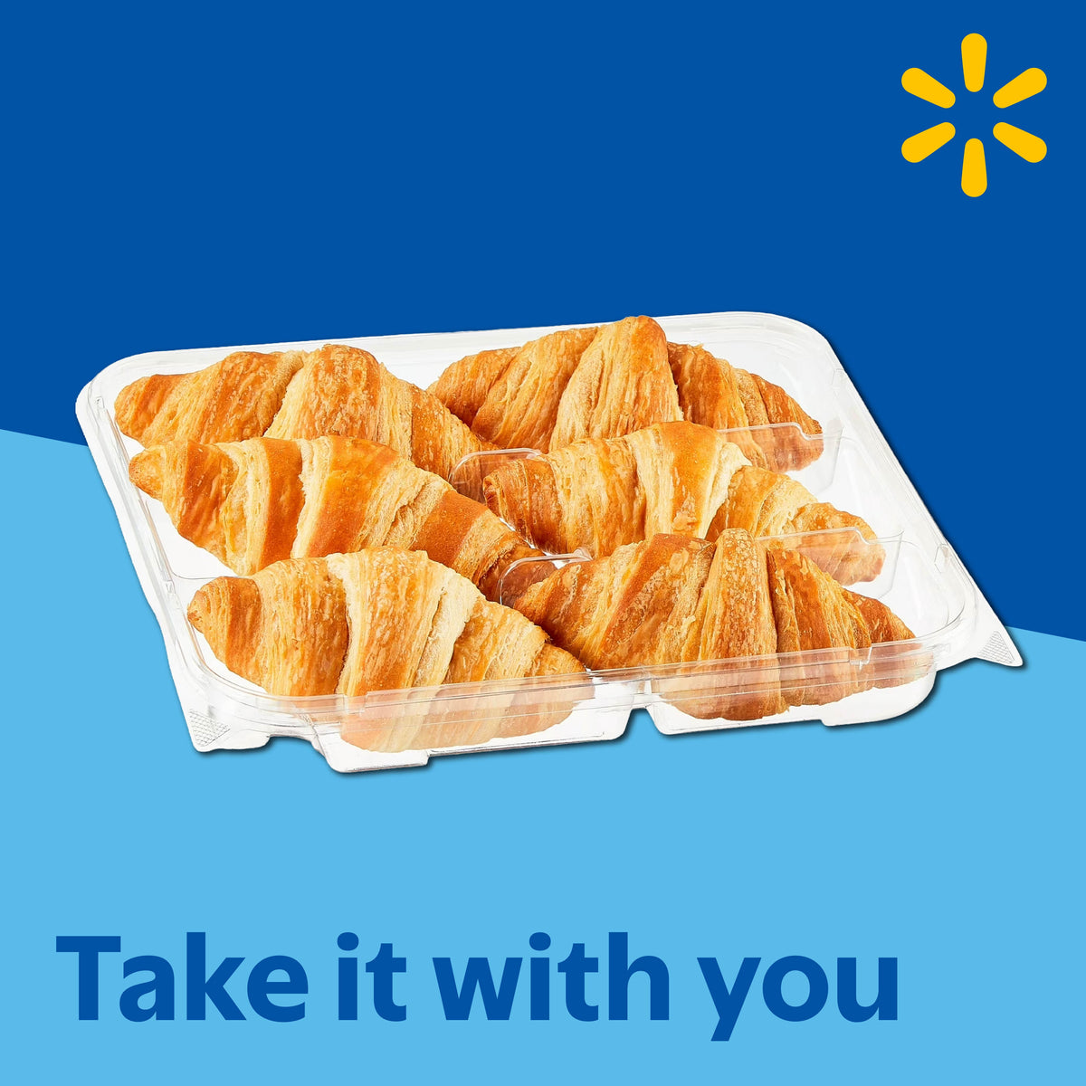 Marketside All Butter Whole Baked Croissants from BACKUPMYFILESNOW®, six fresh, golden-brown flaky croissants on a baking tray.