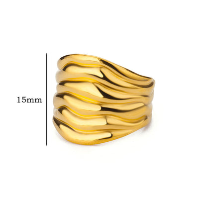 Irregular wide band ring for women by My Store, featuring a sculptural textured design