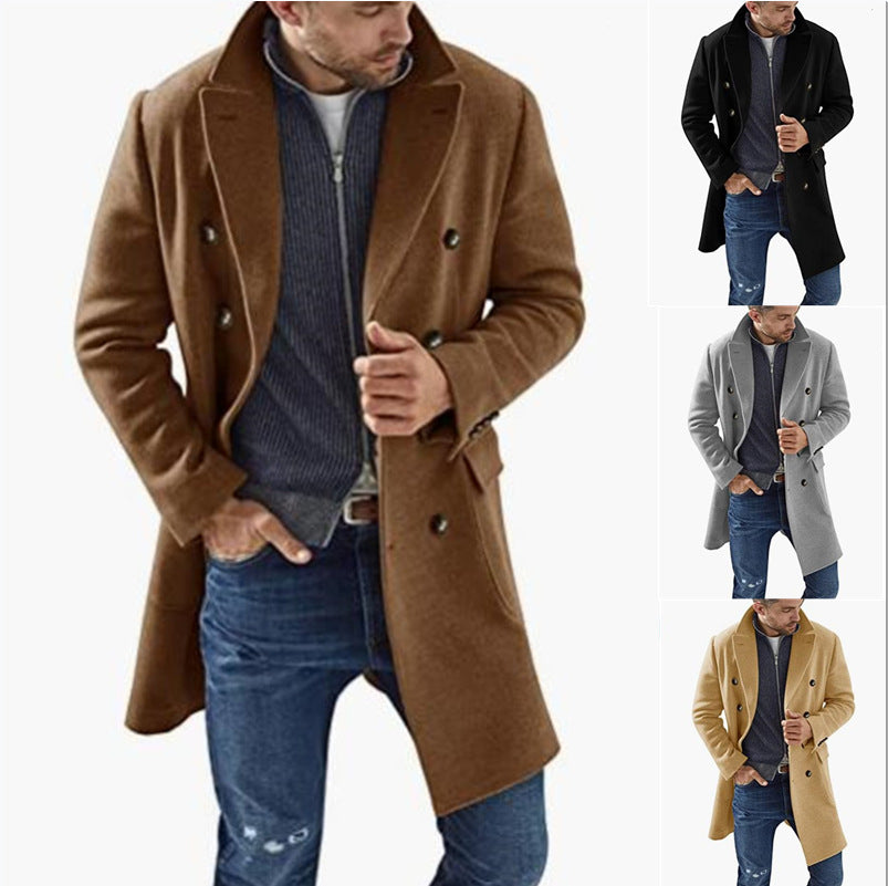 Men's woolen coat warm padded jacket in a classic design