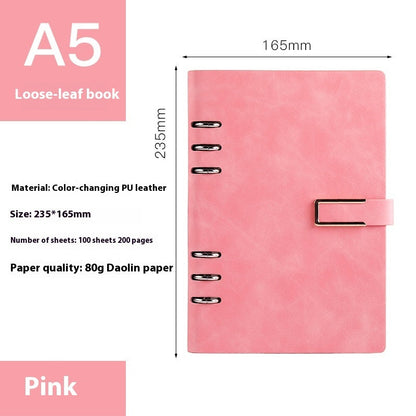 A5 loose-leaf removable notepad for business office meetings, spiral-bound notebook with lined pages