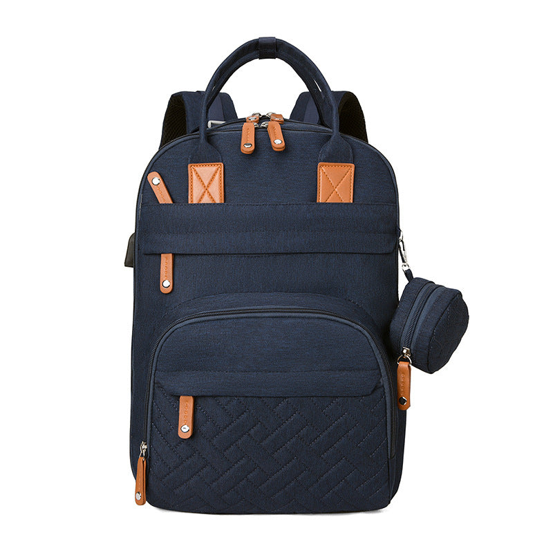 Multi-functional USB-charging stroller bag with separate dry and wet compartments