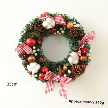 Christmas garland bow door hanging with festive window decoration for Christmas décor