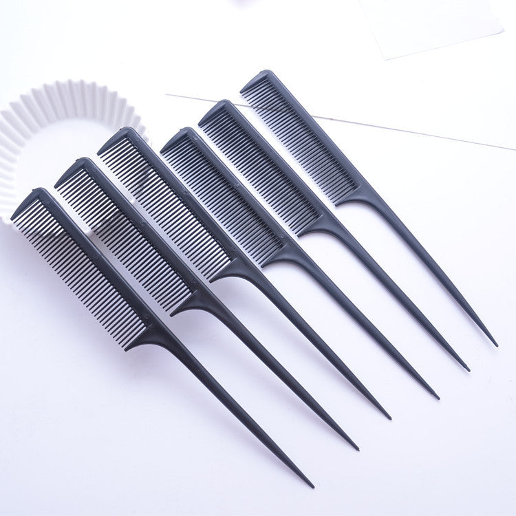 Black styling comb by BACKUPMYFILESNOW® with fine teeth, sleek design, suitable for precise hair styling and grooming.