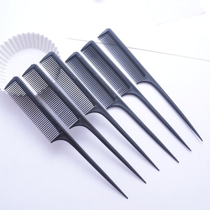 Black styling comb by BACKUPMYFILESNOW® with fine teeth, sleek design, suitable for precise hair styling and grooming.