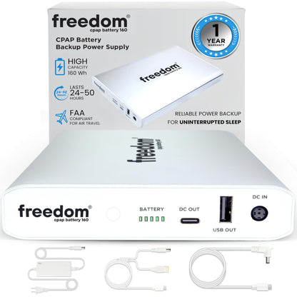 Freedom Travel CPAP Battery 160Wh for Camping & Outages