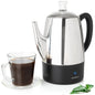 Mixpresso Percolator Coffee Pot Electric 10 Cup Stainless Steel Coffee Maker Coffee Percolator Electric With Keep Warm Function 10 Cups Stainless Steel Percolator With Coffee Basket