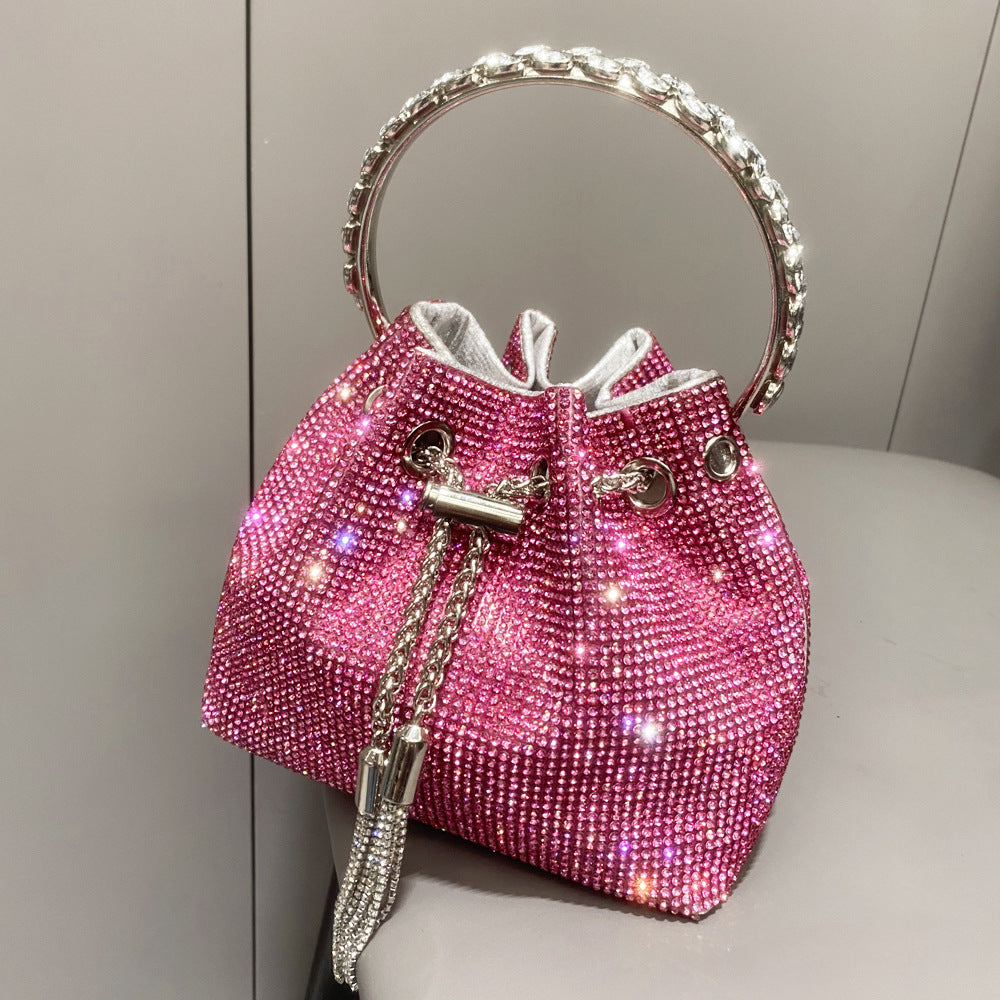 Shiny diamond handbag for women with a European and American-inspired design