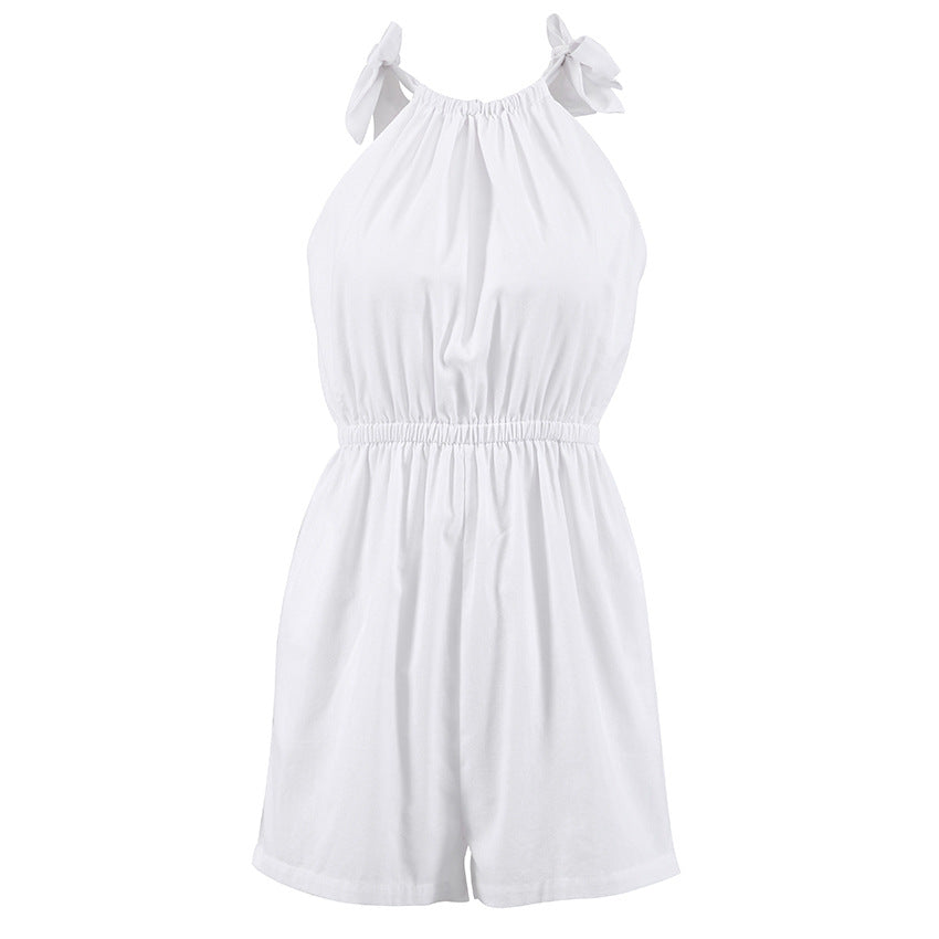 BackupMyFilesNow® 2022 summer European style sleeveless women's jumpsuit with a relaxed fit and stylish design.