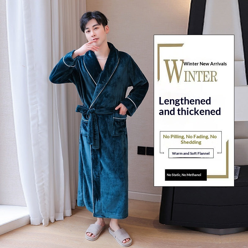 Double-sided fleece loose-fitting nightgown loungewear by My Store