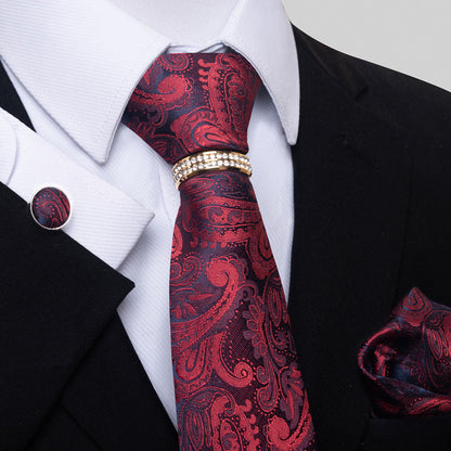 Multi colored striped floral men's tie with vibrant flower patterns and diagonal stripes